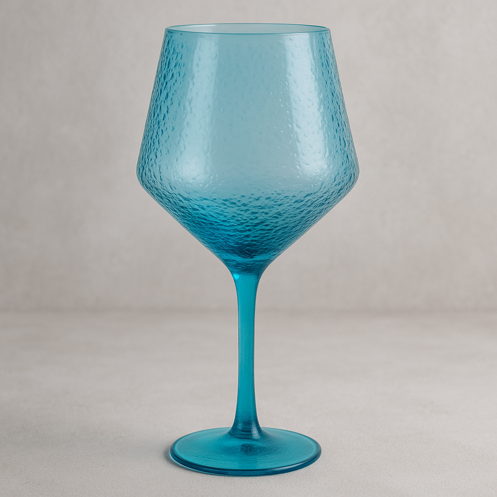 Taça de Acrílico para Vinho Bolhas Azul 530 ml