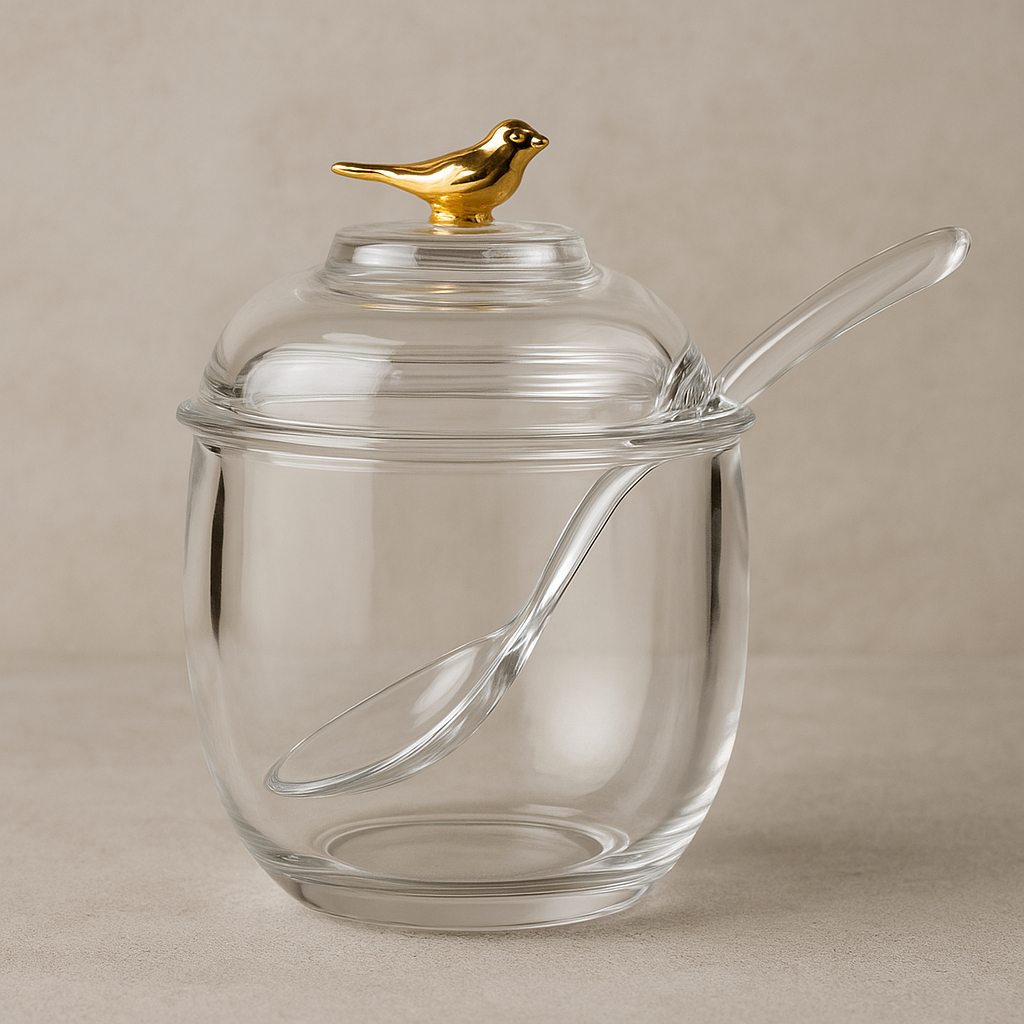 Açucareiro de Cristal Golden Bird 150 ml