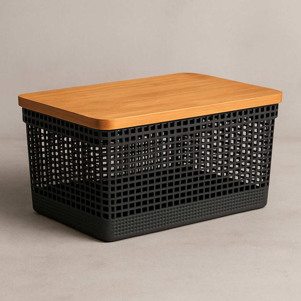 Cesto organizador Grid preto 20 litros