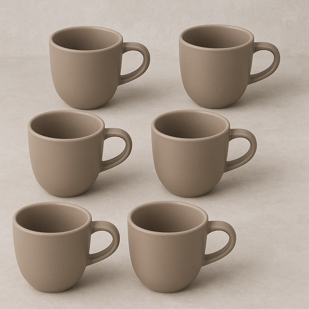 Jogo de xícaras de cerâmica para café Medina Cinza