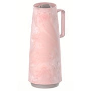 Garrafa térmica Marmorizada com ampola de vidro rosa 1L