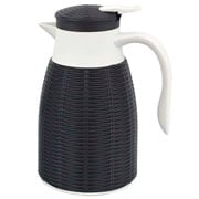 Garrafa térmica Rattan ampola de vidro preta 1L
