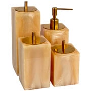 Jogo de banheiro de resina Quadratta Honey gold 04 peças