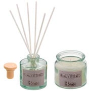 Jogo difusor de vidro com vela perfumada Bamboo verde