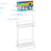 Organizador Triplo em Aço Branco 26x70 cm