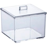 Porta algodão quadrado com tampa Elegance 09 cm