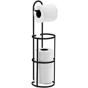 Suporte de Aço para Papel Higiênico de Chão Preto 13x52 cm