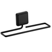 Toalheiro de Aço Adesivo Preto Fosco 25x14 cm
