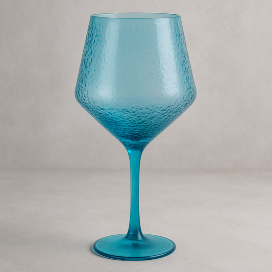 Taça de Acrílico para Vinho Bolhas Azul 530 ml