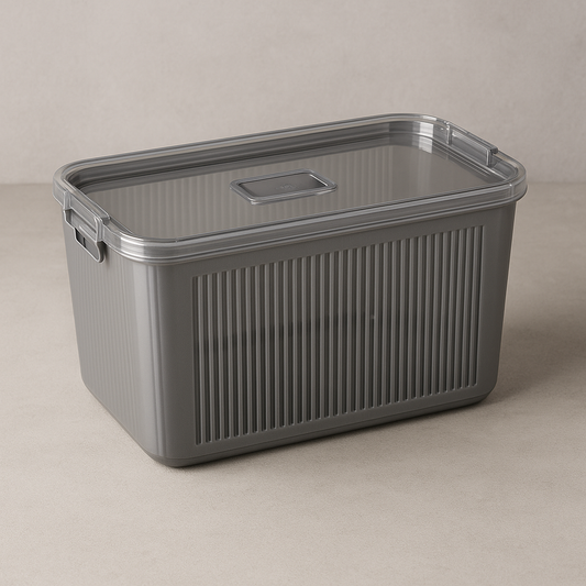 Organizador de Acrílico Slim Multiuso Cinza 4,47 L