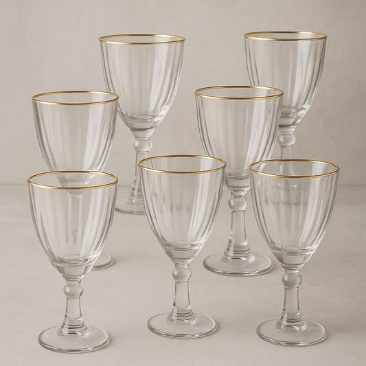 Jogo de Taças Dominic 275 ml Transparente e Dourado