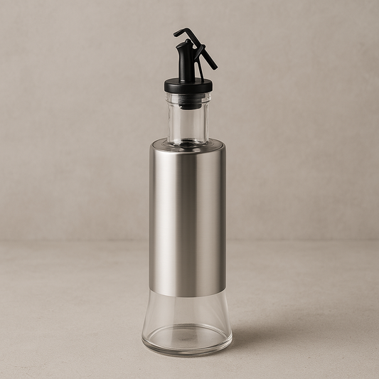 Azeiteiro e Vinagreiro de Inox 300ml com Bico Dosador