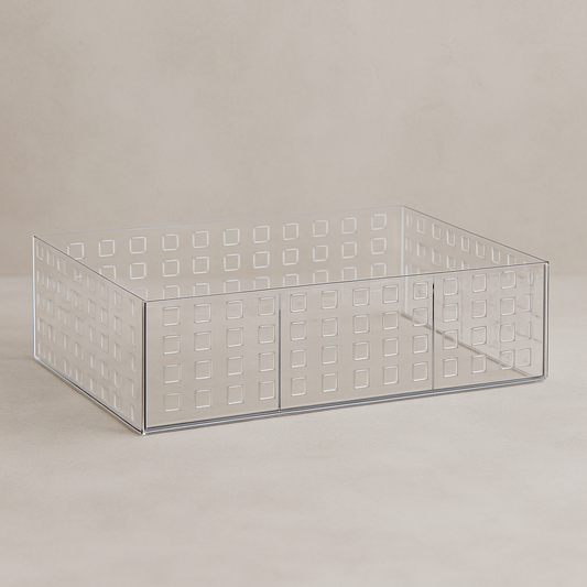 Organizador de Acrílico Quadratta Empilhável 32x23x08 cm