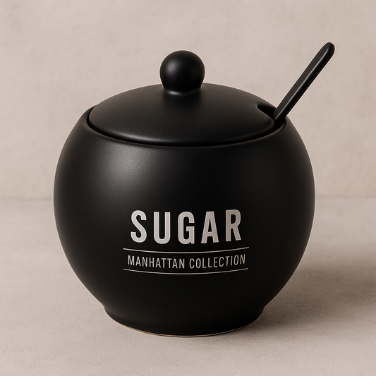 Açucareiro de Porcelana Manhattan Preto 350ml