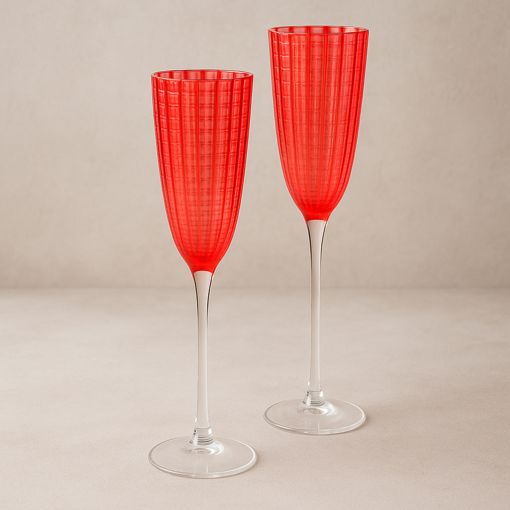 Jogo de Taças de Vidro Orquídea para Champanhe 200 ml