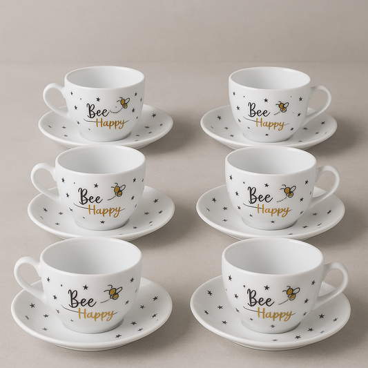 Jogo de Xícaras de Porcelana Honey 160ml 12 Peças
