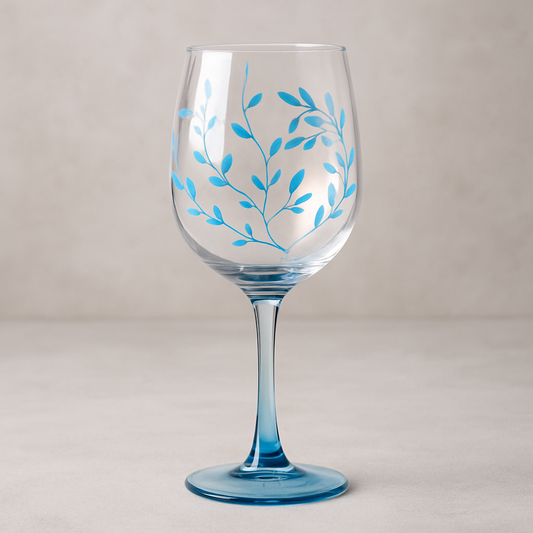 Taça de Vidro Vinho Branco Azul 420 ml