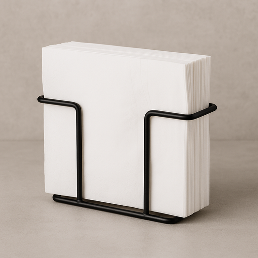 Porta Guardanapos de Aço Inox Preto Fosco 13x09 cm