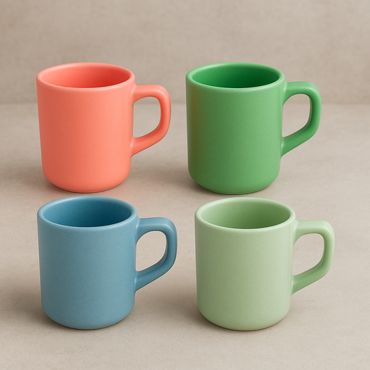 Xícaras de Cerâmica para Café Colors 85 ml 4 Peças