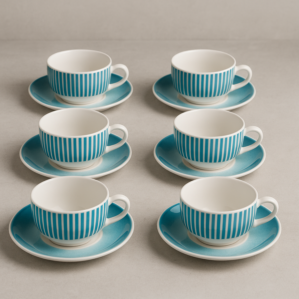 Jogo de Xícaras de Porcelana Acqua Chá 160ml 12 Peças