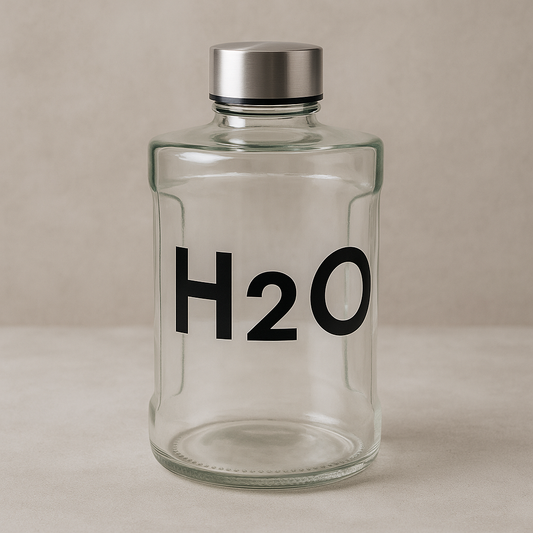 Garrafa de Vidro H2O com Tampa Inox 900ml